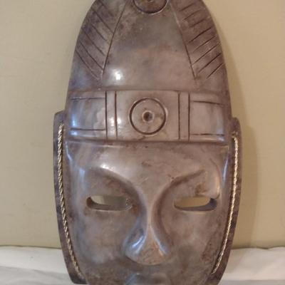 Stone Carved Face Tribal Mask #13