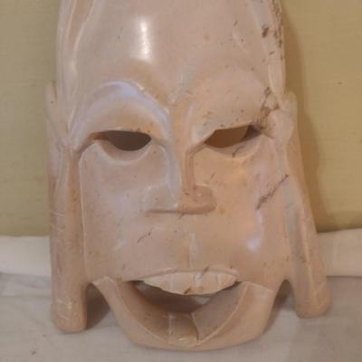 Stone Carved Face Tribal Mask #14