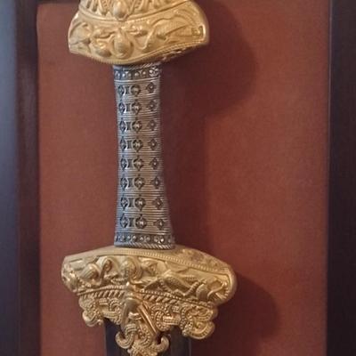 Vintage Replica Legendary Sword of the Vikings with Wooden Display Case