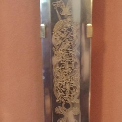 Vintage Replica Legendary Sword of the Vikings with Wooden Display Case