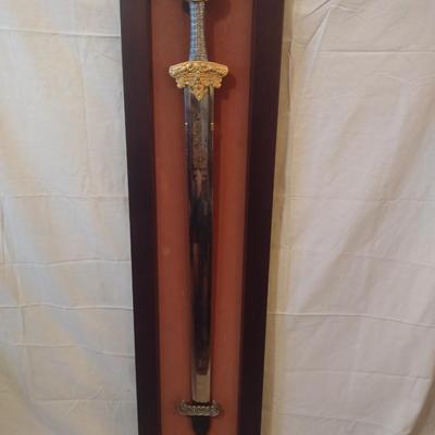 Vintage Replica Legendary Sword of the Vikings with Wooden Display Case