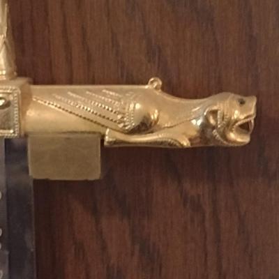 Vintage Replica Sword of Charlemagne with Wooden Display Case