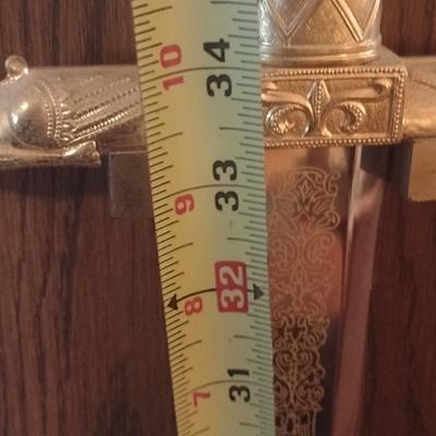 Vintage Replica Sword of Charlemagne with Wooden Display Case