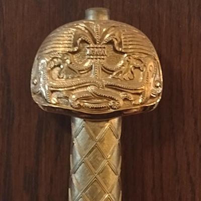 Vintage Replica Sword of Charlemagne with Wooden Display Case