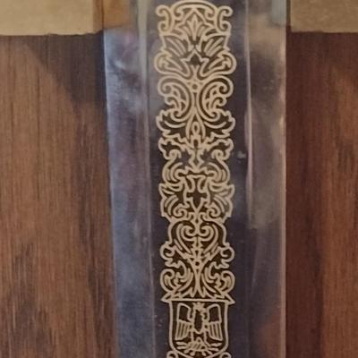 Vintage Replica Sword of Charlemagne with Wooden Display Case