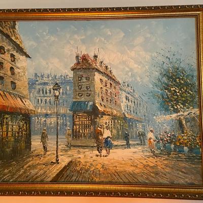 Impressionist Village Painting