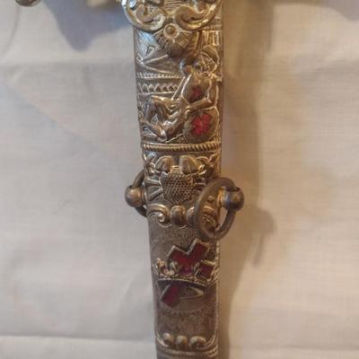 Antique Horstmann Knights Templar Lodge Masonic Sword with Scabbard Pre-1920's