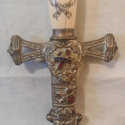 Antique Horstmann Knights Templar Lodge Masonic Sword with Scabbard Pre-1920's
