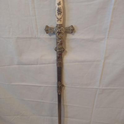 Antique Horstmann Knights Templar Lodge Masonic Sword with Scabbard Pre-1920's