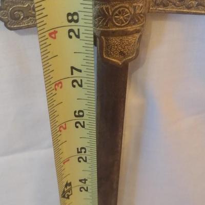 Antique Henderson Ames Knights Templar Lodge Masonic Sword with Scabbard Pre-1920's