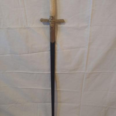 Antique Henderson Ames Knights Templar Lodge Masonic Sword with Scabbard Pre-1920's