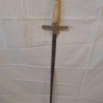 Antique Henderson Ames Knights Templar Lodge Masonic Sword with Scabbard Pre-1920's