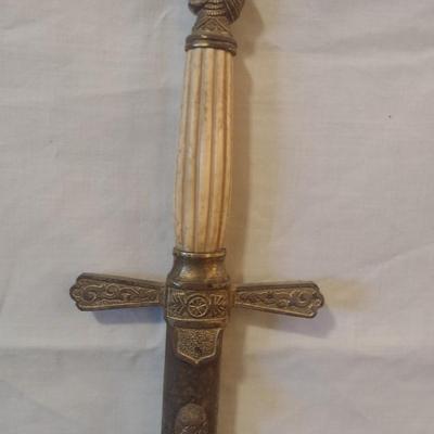 Antique Henderson Ames Knights Templar Lodge Masonic Sword with Scabbard Pre-1920's