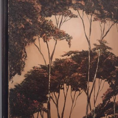 Original Painting on Cavas Framed African Sunset