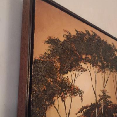 Original Painting on Cavas Framed African Sunset