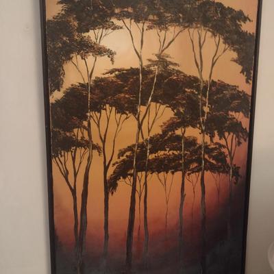Original Painting on Cavas Framed African Sunset