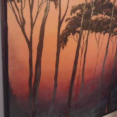 Original Painting on Cavas Framed African Sunset