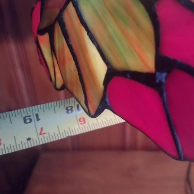 Tiffany Style Stained Glass Shade Table Lamp with Metal Tree Trunk Post Choice B