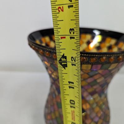 Mosaic Tile Glass Vase Candle Holder