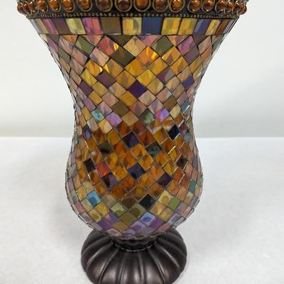 Mosaic Tile Glass Vase Candle Holder