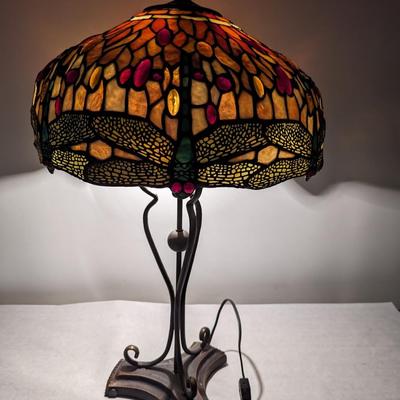 Tiffany Style Table Lamp Dragonfly