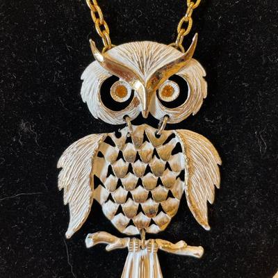Very large owl necklace