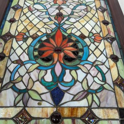 Framed Stained Glass Art Window Panel