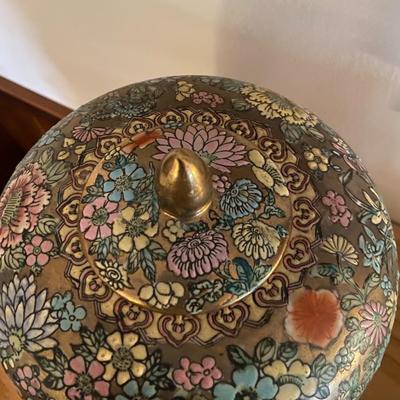 Floral Porcelain Melon Jar
