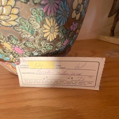 Floral Porcelain Melon Jar
