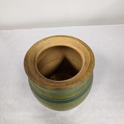 Vintage Stoneware Lidded Cookie Jar Possible Robinson Ransbottom Ransburg Pottery