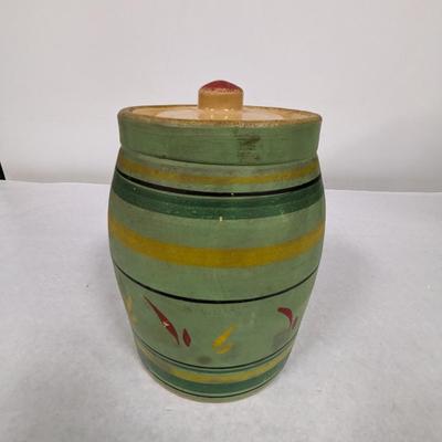 Vintage Stoneware Lidded Cookie Jar Possible Robinson Ransbottom Ransburg Pottery