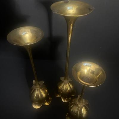 Brass Tulip Candle Holders