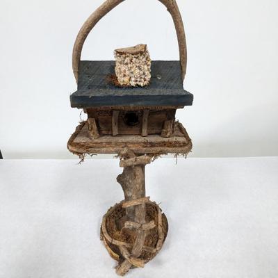 Twig and Branch Pedestal Wooden Birdhouse