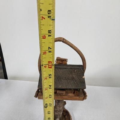 Twig and Branch Pedestal Wooden Birdhouse