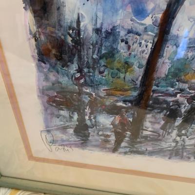 Signed Art Paris Cityscape