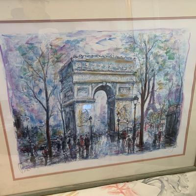 Signed Art Paris Cityscape