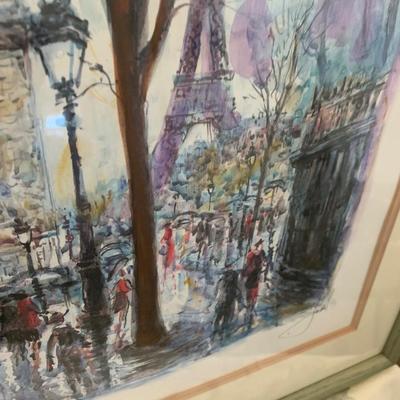 Signed Art Paris Cityscape