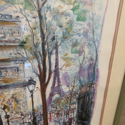 Signed Art Paris Cityscape
