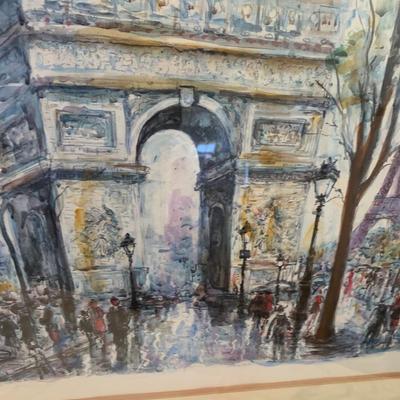 Signed Art Paris Cityscape
