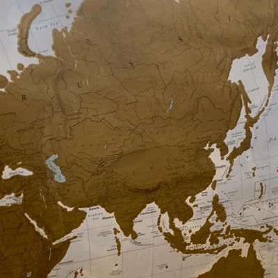 Large World Map Framed