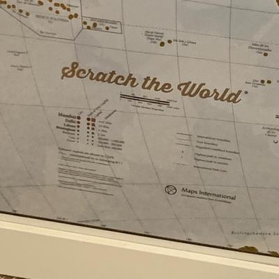 Large World Map Framed
