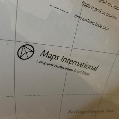 Large World Map Framed