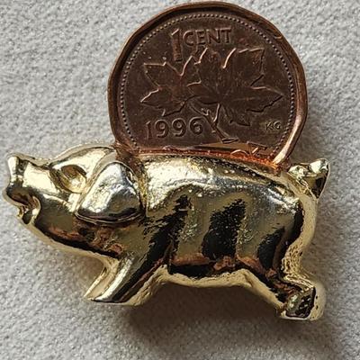 Pig Figurine with Elizabeth II Coin