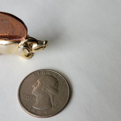 Pig Figurine with Elizabeth II Coin