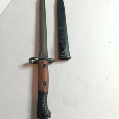 Vintage Belgian S.A. 30 Bayonet with Scabbard Beautiful condition!
