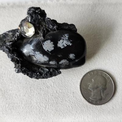 Snowflake Obsidian Pin