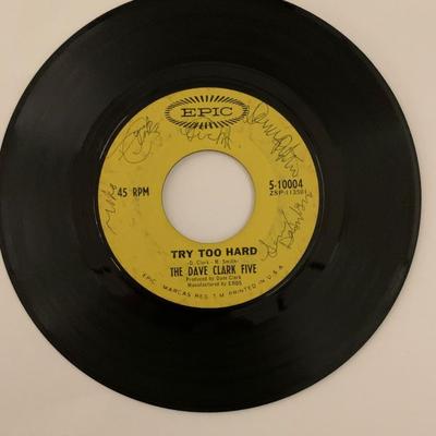 The Dave Clark Five- Try Too Hard- signed 7 inch vinyl