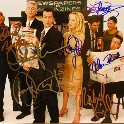 Spin City cast signed photo