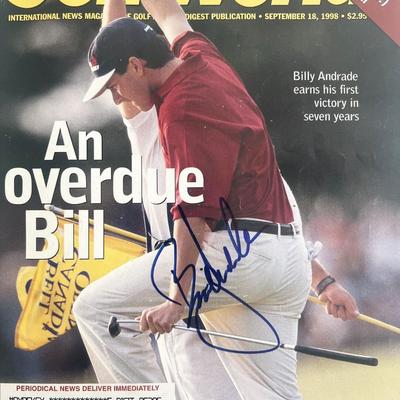 Billy Andrade signed 1998 Golf World Magazine