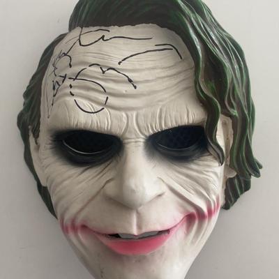 Joker mask signed by Heath Ledger 